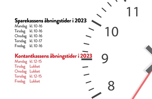 Nye åbningstider Rønde Sparekasse